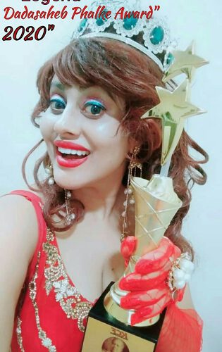 Miss Glamourface World-INDIA  Angel Tetarbe Recieved LEGEND  DADASAHEB  PHALKE  Award 2020