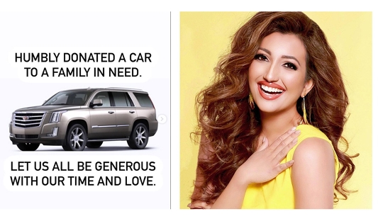 Miss World America WA Shree Saini donated her Cadillac Escalade car to children in need through Wheels for Wishes & Wellness
