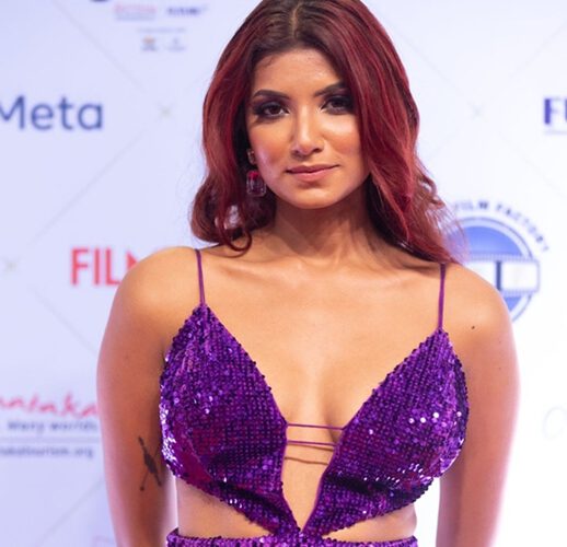 Purple Girl  AASTHA SHARAN Sweeps 2022 Filmfare South Red Carpet With Her Hotness